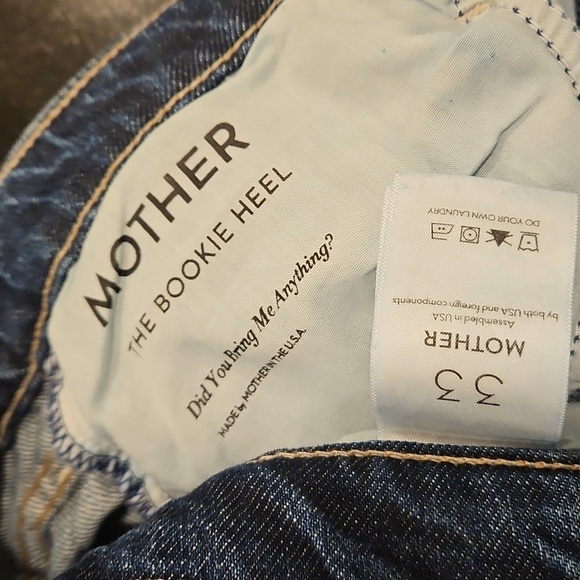 💕MOTHER SUPERIOR💕 The Bookie Heel Jeans ~ Did You Bring Me Anything? 33 NWT - Picture 16 of 16